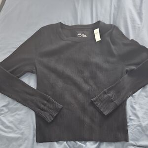 Aerie Women's Black Ribbed Sweater
